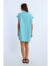 Gathered shirt dress