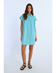 Gathered shirt dress