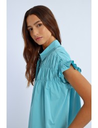 Gathered shirt dress