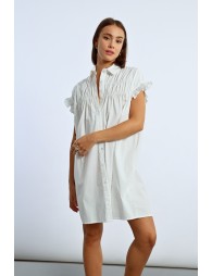 Robe chemise à fronces