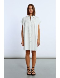 Gathered shirt dress