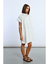 Gathered shirt dress