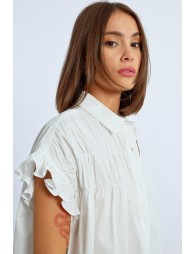 Gathered shirt dress