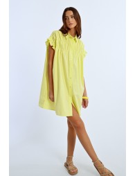 Gathered shirt dress