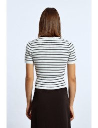 Striped T-shirt with heart opening