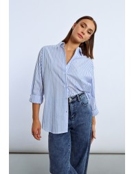 Chemise irisée oversize à rayures