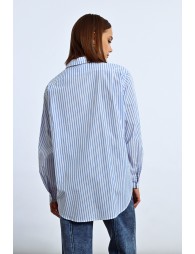 Oversized iridescent striped shirt