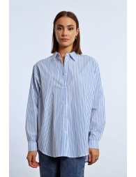 Oversized iridescent striped shirt