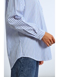 Oversized iridescent striped shirt