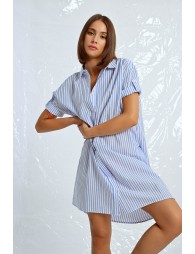 Iridescent striped shirt dress 