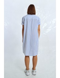 Iridescent striped shirt dress 