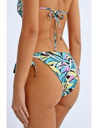 Printed tie bikini bottoms