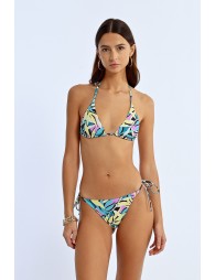 Top de bikini de triangulo estampado floral