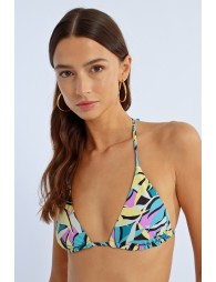 Top de bikini de triangulo estampado floral