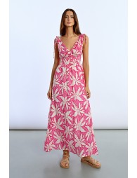 Long, flowing, printed dress