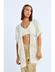 Open crochet kimono