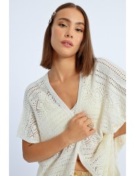 Open crochet kimono