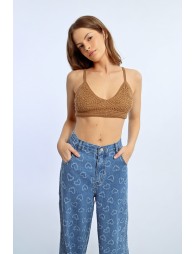 Brassière ajourée en crochet