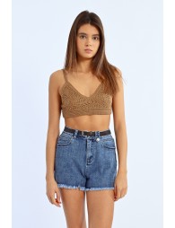 Top crop de crochet