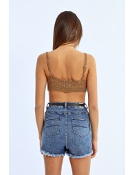 Top crop de crochet