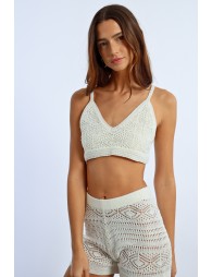 Openwork crochet bralette