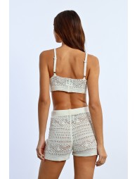 Top crop de crochet