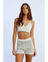 Brassière ajourée en crochet