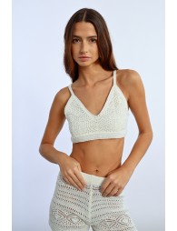 Openwork crochet bralette