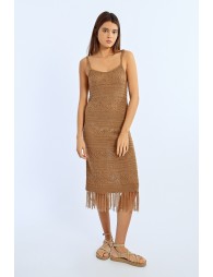 Fringed crochet dress