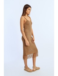 Fringed crochet dress