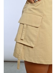 Straight mini skirt with cargo pockets