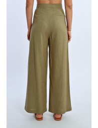 Pleated linen pants