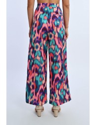 Printed pleated pants