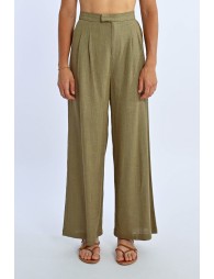 Pleated linen pants