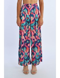 Printed pleated pants