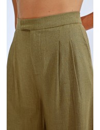 Pleated linen pants