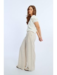 Pleated linen pants