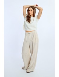 Pleated linen pants