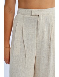 Pleated linen pants