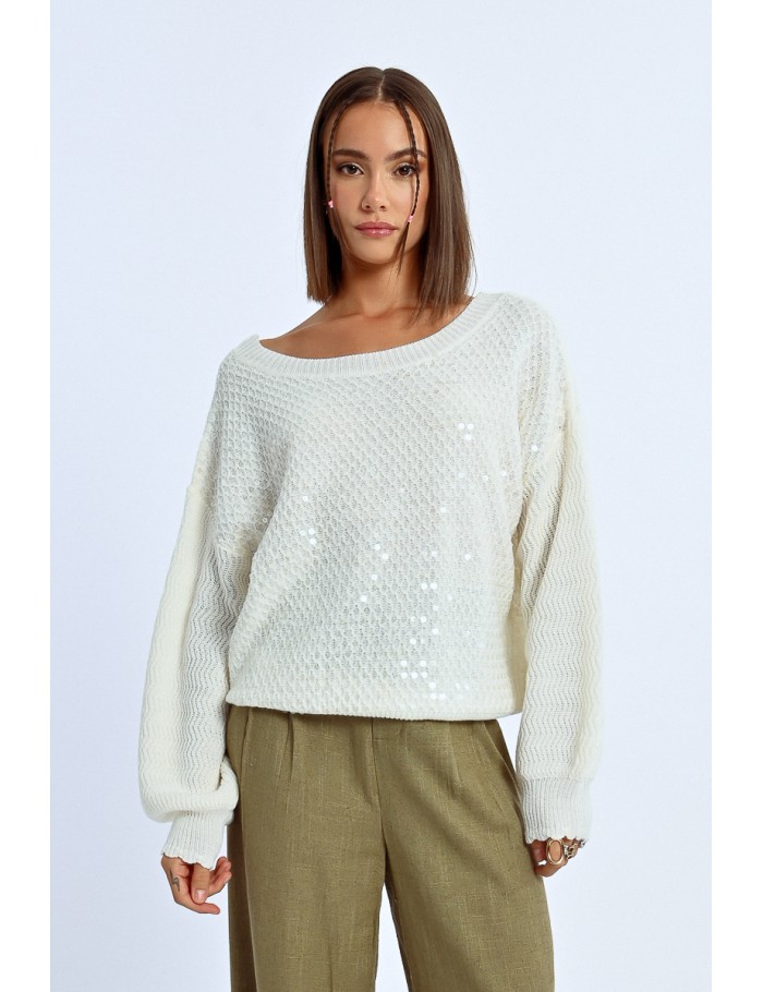 Oversized sequin sweater