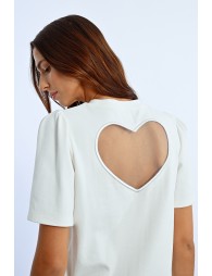 Heart-shaped backless t-shirt