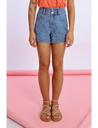 Rhinestone denim shorts