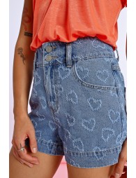 Rhinestone denim shorts