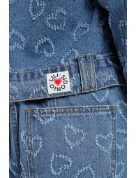 Heart pattern denim jacket