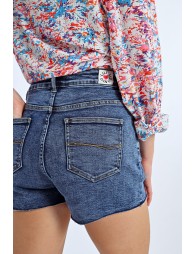 Fringed denim shorts