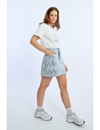 Mini-jupe en jean et sequins