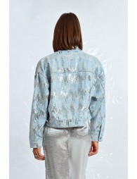 Veste en jean et sequins