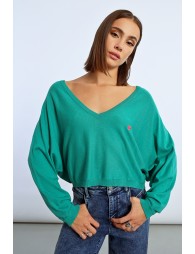 Pull crop motif cœur