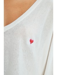 Heart pattern cropped sweater