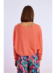 Heart pattern cropped sweater